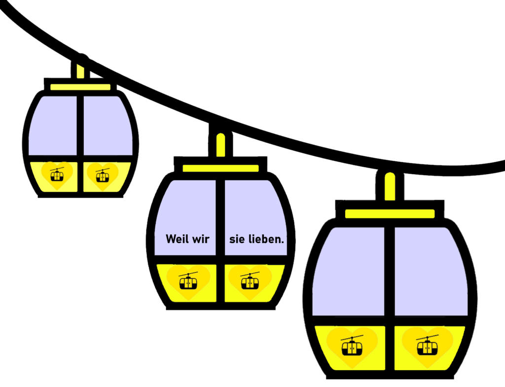 BVG-gelbe Seilbahn