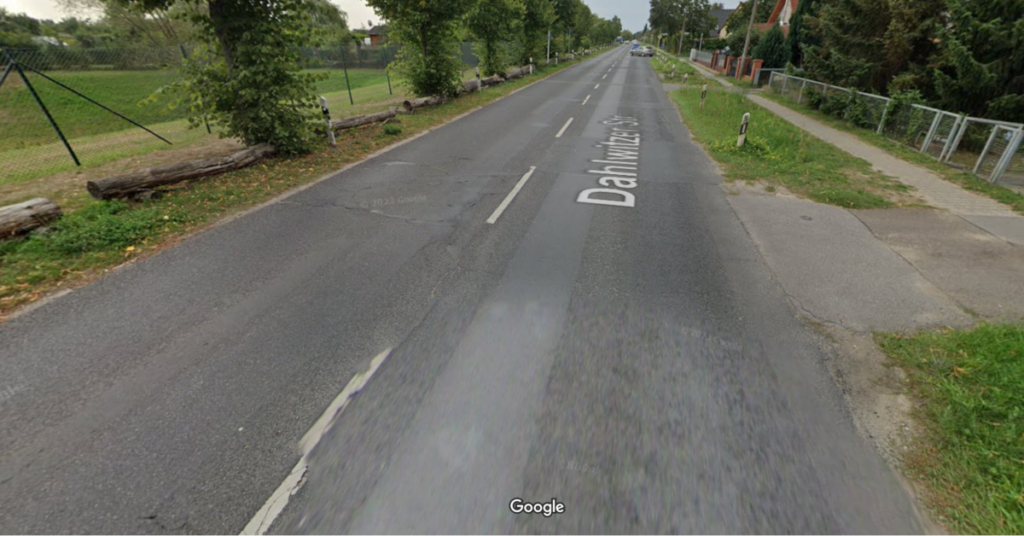 Die Dahlwitzer Straße im September 2022 von Google Streetview