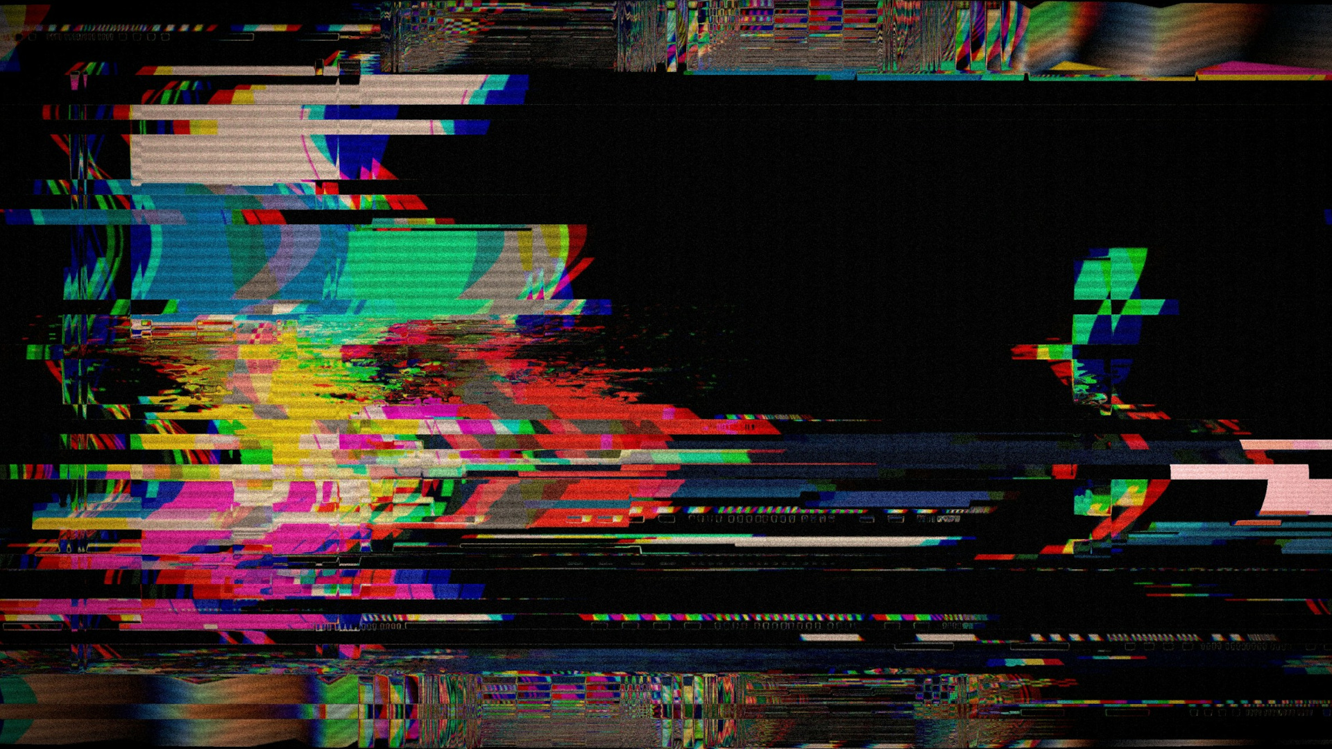 Verzerrte Farben auf einem Bildschirm als Symbol für IT-Störungen